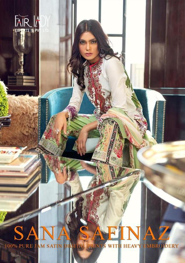 Fairlady Launch Sana Safinaz Jam Satin Print Salwar Suit