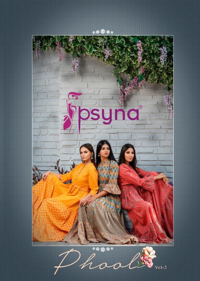 Psyna Phool Vol 2 Cotton Slub Long Gown Collection Online Supplier