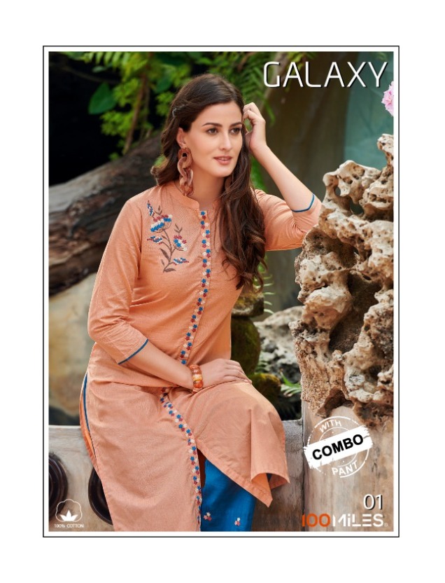 100 Miles Galaxy Pure Cotton Kurtis With Pant Collection