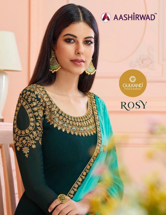 Aashirwad Present Rosy Georgette Embroidery Chudidar Salwar Kameez