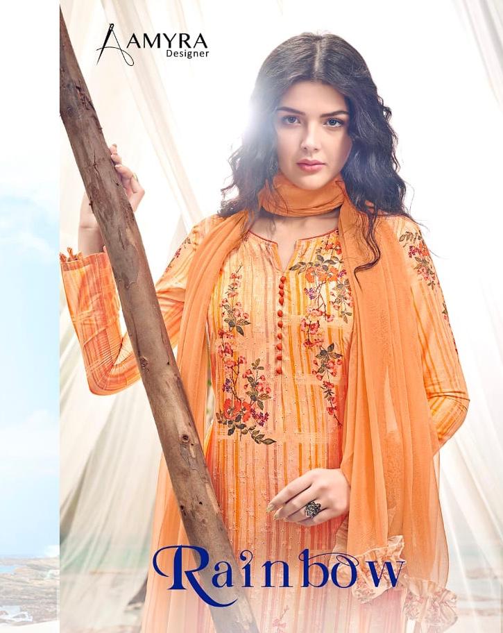 Amyra Designer Rainbow Cambric Lawn Dress Materials Wholesaler