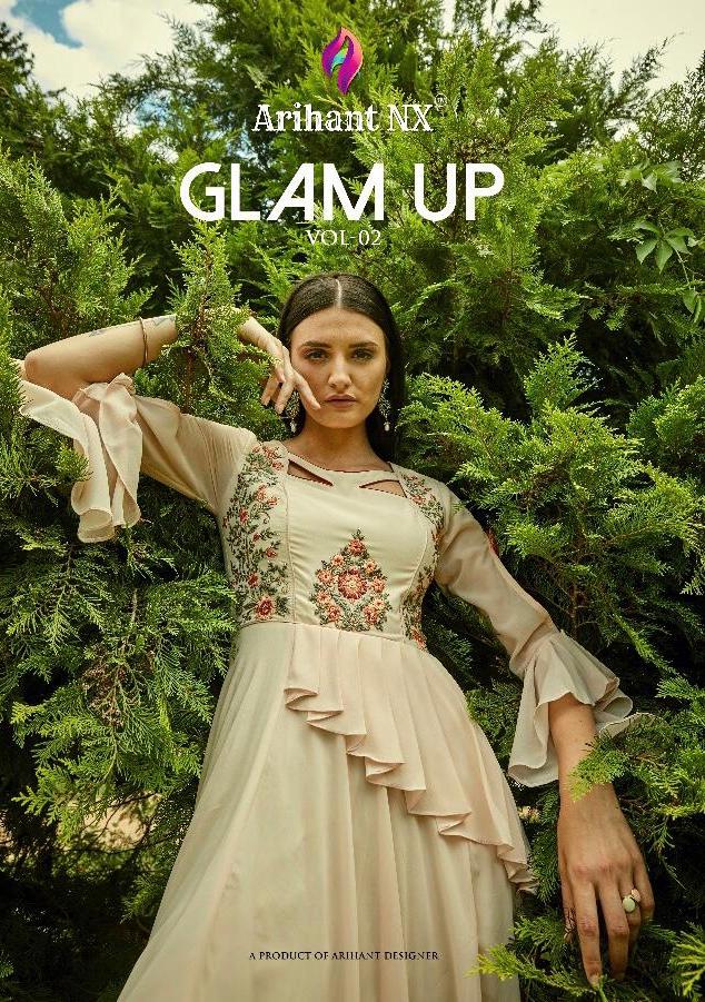 Arihant Glam Up Vol 2 By Vamika Georgette Long Gown Party Wear Kurti
