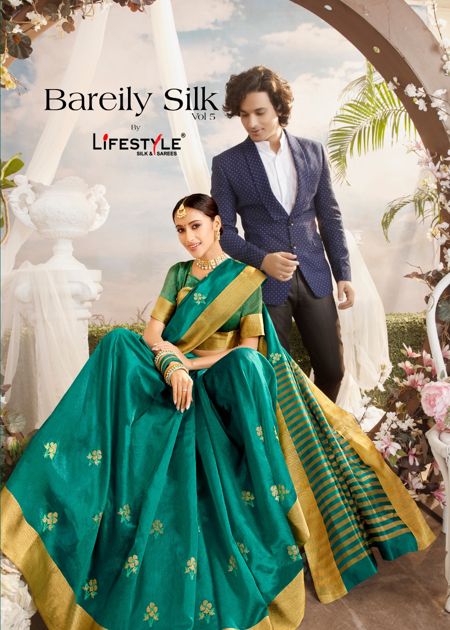 Bareily Silk Vol 5 By Lifestyle Cotton Traditional Wear Saree Wholesaler