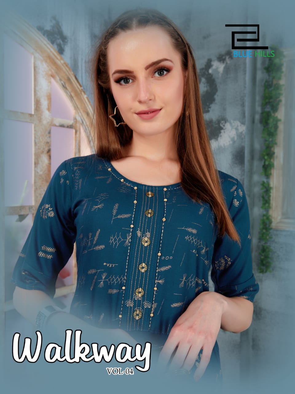 Blue Hills Walkway Vol 4 Long Uref Gown Style Kurtis Catalog At Best Rate