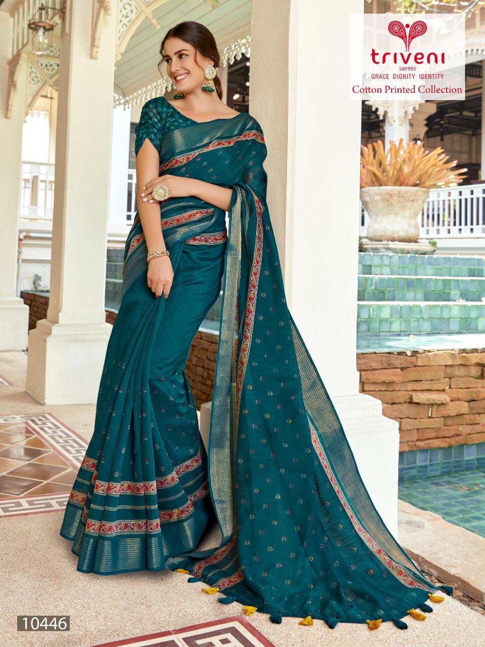 Glorious By Triveni Cotton Printed Good Looking Fancy Sarees