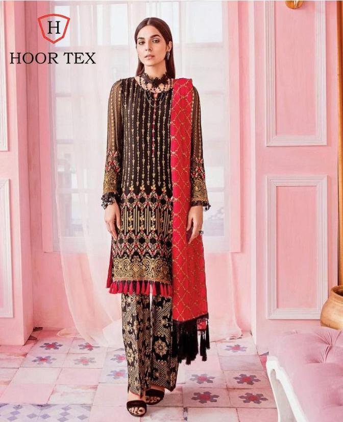 Hoor Tex Nafiza Colour Gold Vol 9 Georgette Pakistani Suits Supplier