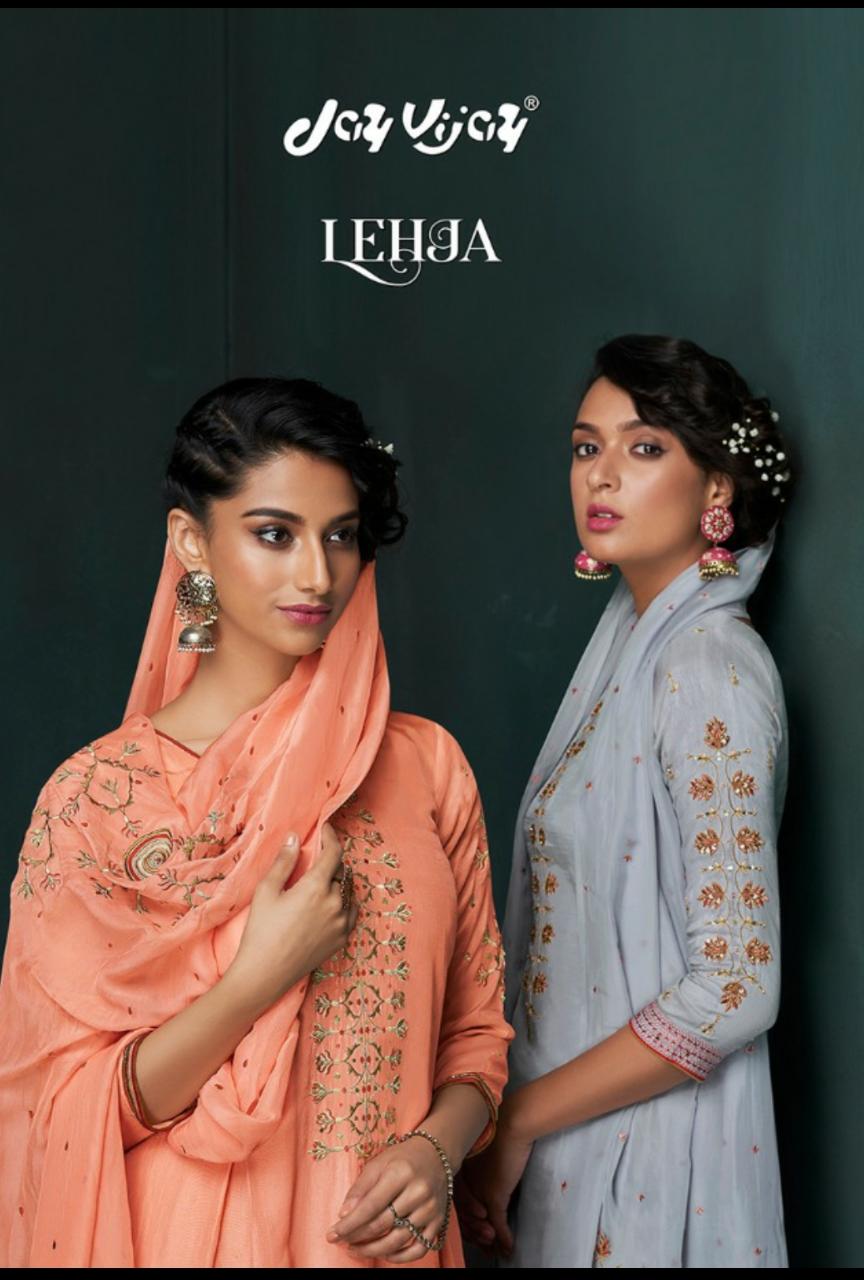 Jay Vijay Lehja Bemberg Silk Embroidery Suits Designs Buy From Krishna Creation