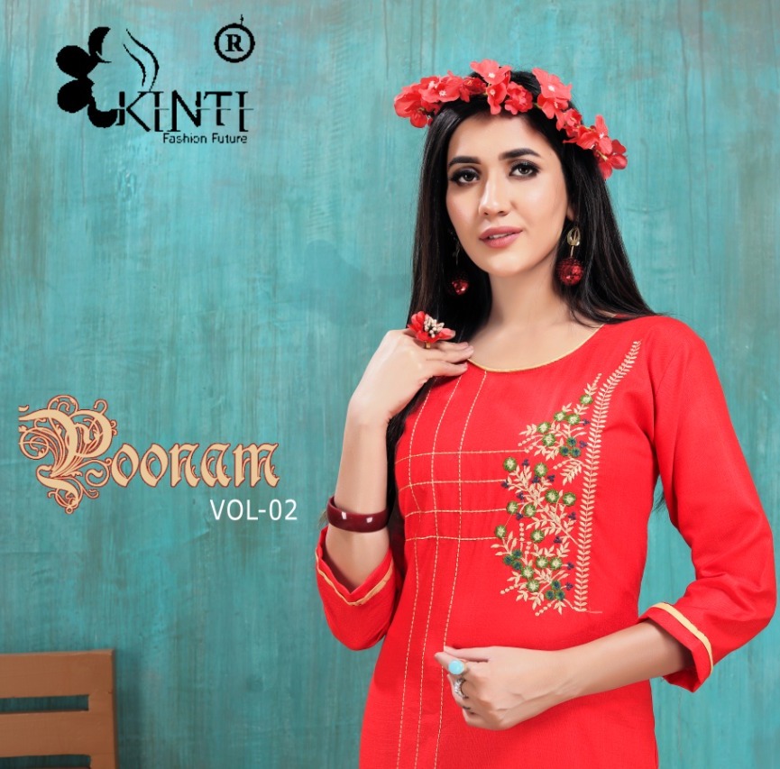 Poonam Vol 2 By Kinti Cotton Slub Formal Wear Kurtis