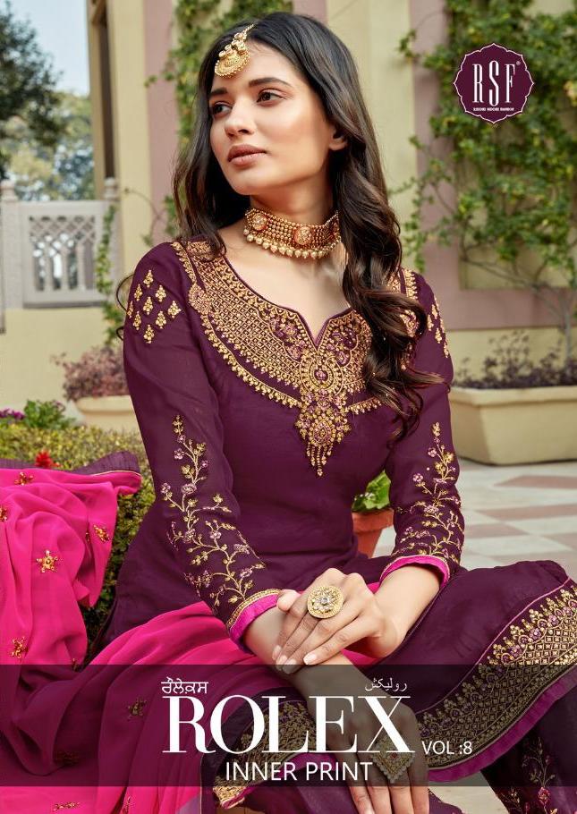 Rolex Vol 8 By Rsf Georgette Long Suit Designs Collection