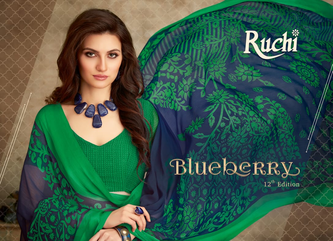 Ruchi Blueberry Vol 12 Chiffon Printed Saree For Every Season