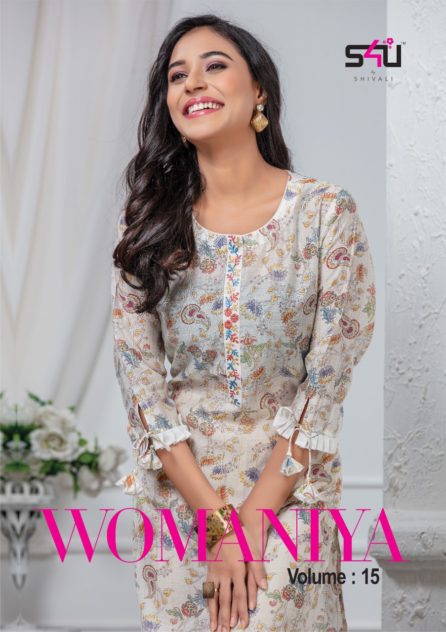 S4u Womaniya Vol 15 By Shivali Modal Silk Designer Fancy Kurtis