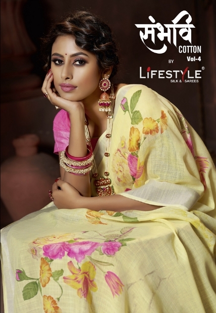 Sambhavi Cotton Vol 4 By Lifestyle Cotton Designer Fancy Saree