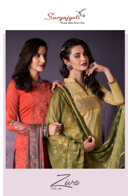 Suryajyoti Ziva Vol 6 Satin Cotton Exclusive Dress Materials Supplier