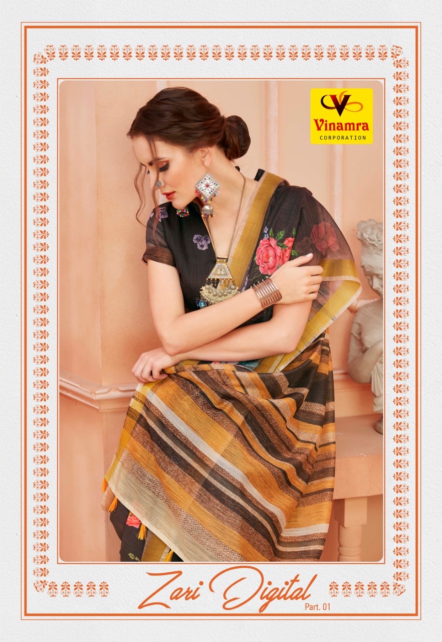 Vinamra Zari Digital Vol 1 Ethnic Wear Festive Occasional Wear Sarees Wholesaler