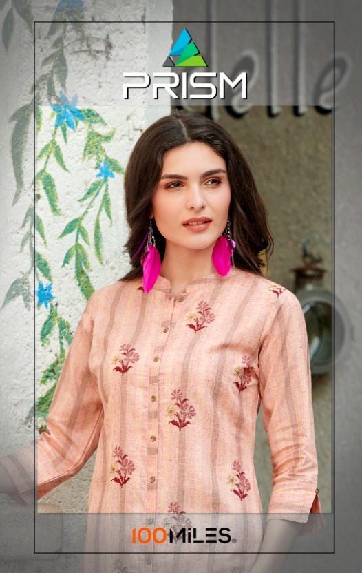 100 Miles Launch Prism Tencil Cotton Embroidered Kurti Wholesale Rate In Surat