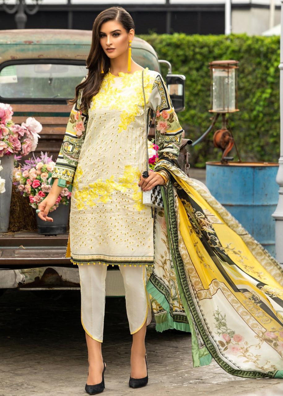 Almeera Blossom By Queen Studio Lawn Embroidery Pakistani Suit Superhit Design