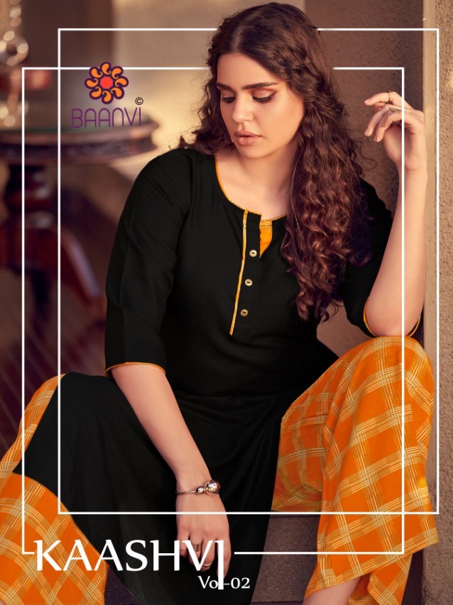 Baanvi Launch Kaashvi Vol 2 Rayon Kurti With Plazzo Wholesaler