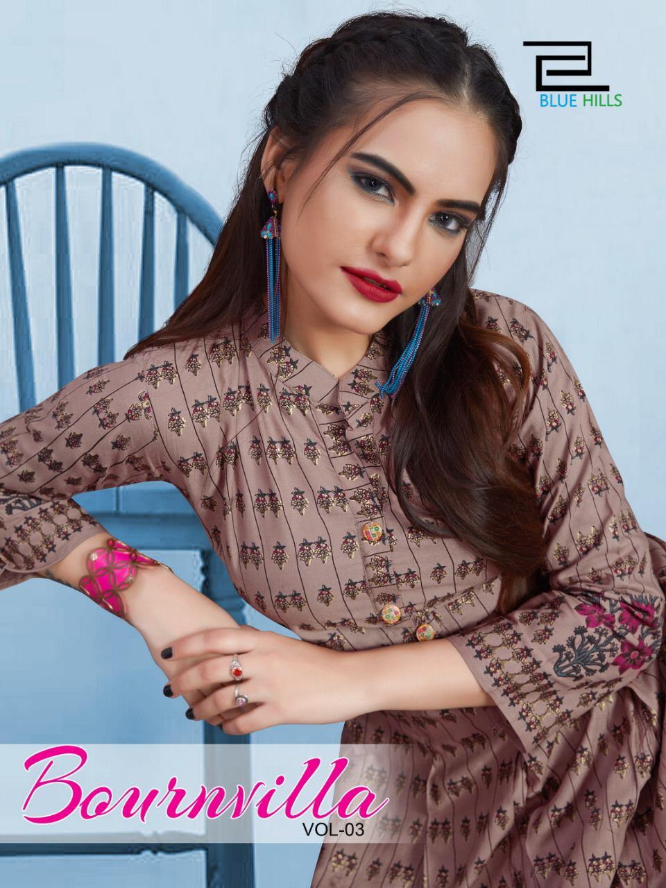 Blue Hills Bournvilla Vol 3 Rayon Long Gown Style Kurti Wholesale Rate