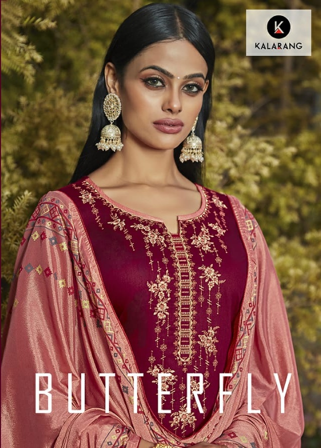 Butterfly By Kalarang Jam Silk Cotton Embroidery Salwar Kameez