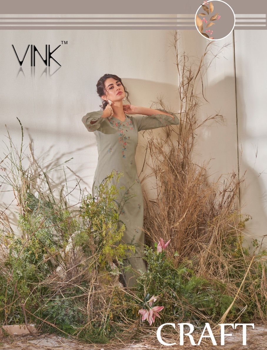 Craft By Vink Cotton With Embroidery Work Long Style Summer Collection Kurti