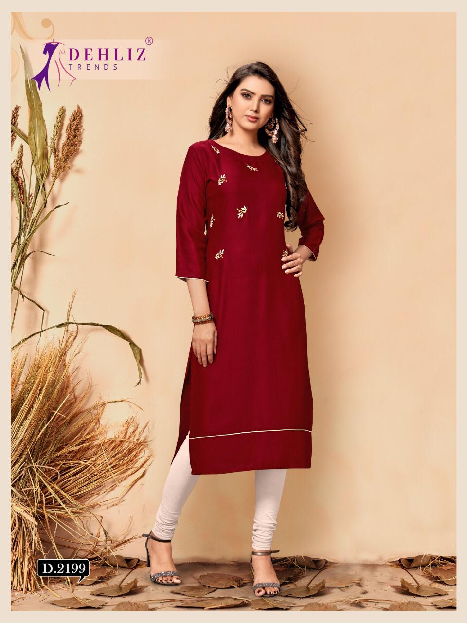 Dehliz Trends Nency Rayon Casual Wear Plain Kurti Wholesaler In Surat Textile Market