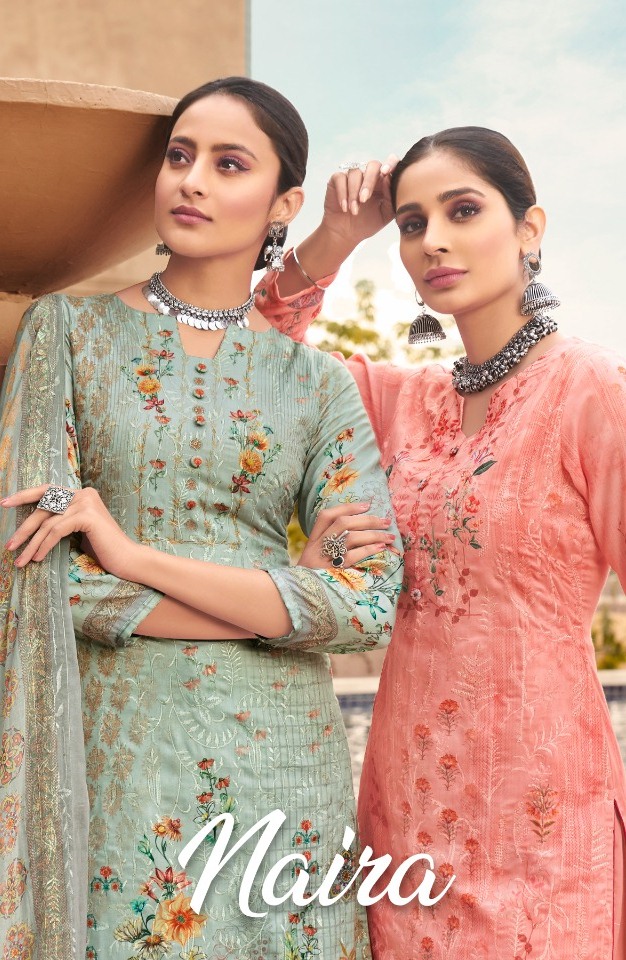 Glossy Irina Launch Naira Jam Satin Heavy Look Salwar Suit Catlog Collection