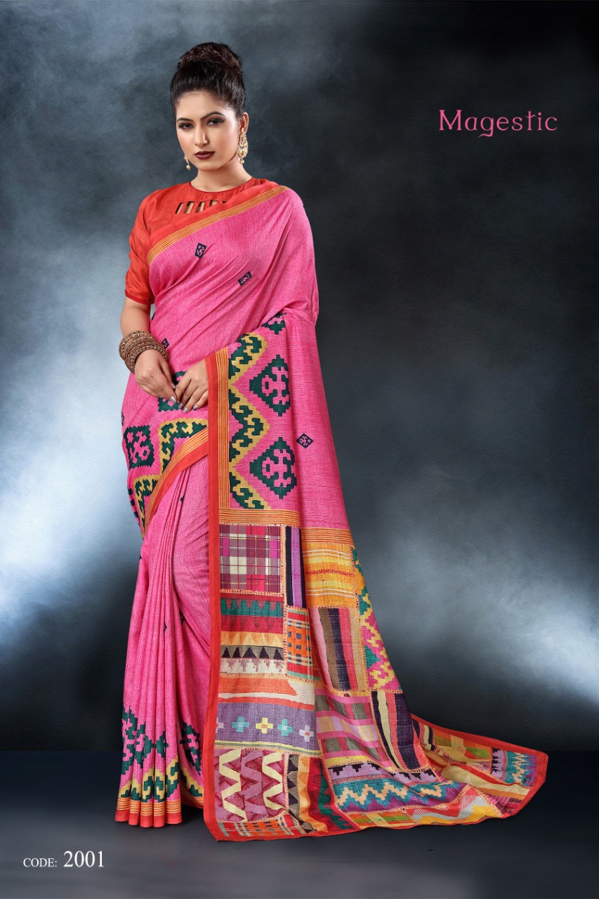 K4u Magestic 2001-2014 Series Tussar Silk Saree With Beautiful Print