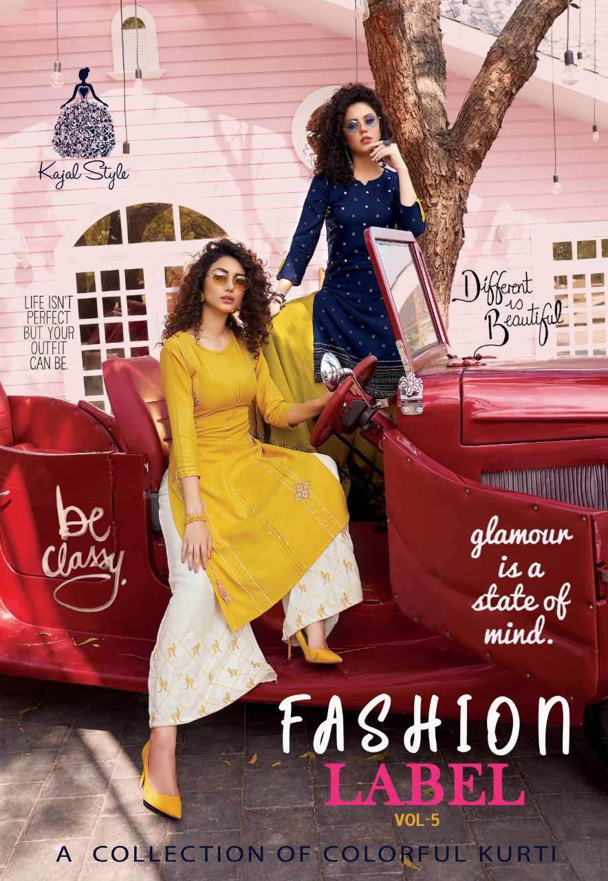 Kajal Style Fashion Label Vol 5 Rayon Kurti With Plazzo Pant Skirt And Sharara