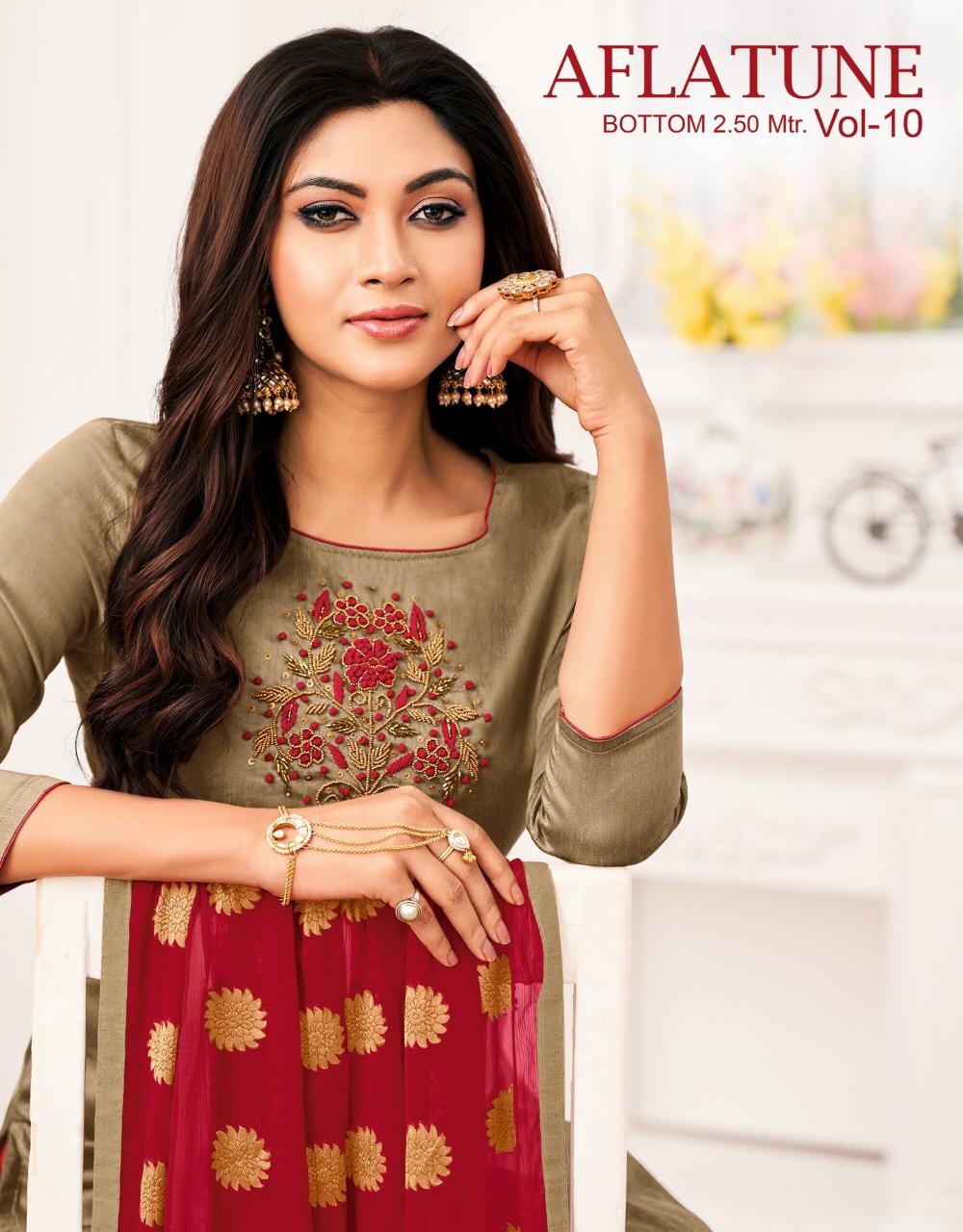 Kapil Trendz Aflatune Vol 10 Silk Casual Wear Patiyala Dress Materials