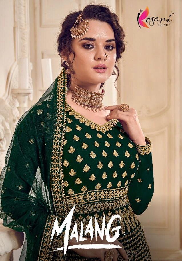 Kesari Trendz Malang Georgette Heavy Embroidery Plazzo Style Salwar Kameez