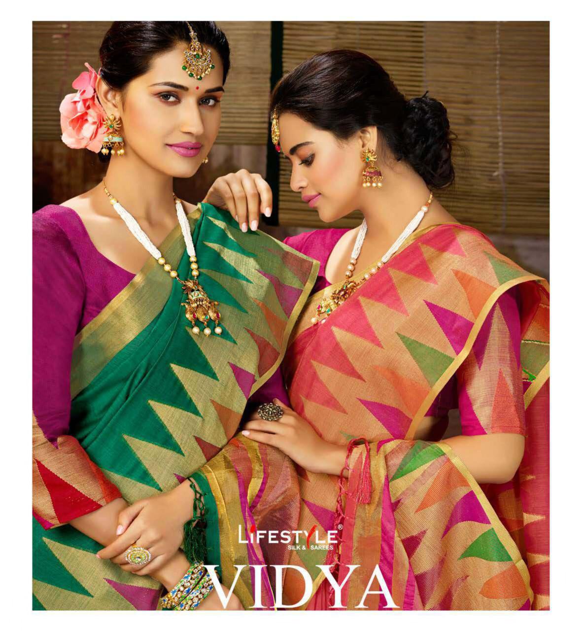 Lifestyle Present Vidya Vol 1 Chanderi Silk Good Looking Saree Wholesaler