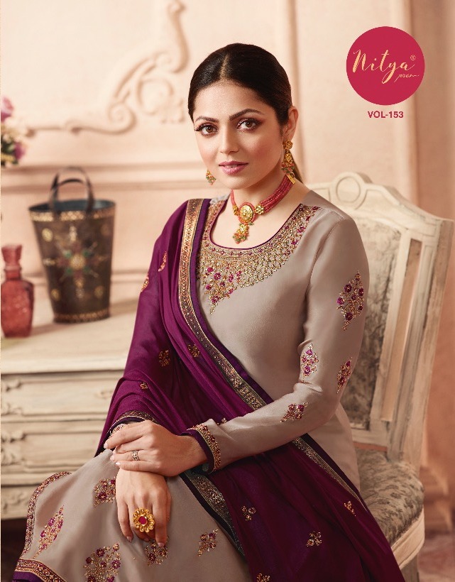 Lt Nitya Vol 153 Satin Jacquard Party Wear Salwar Kameez Online Price