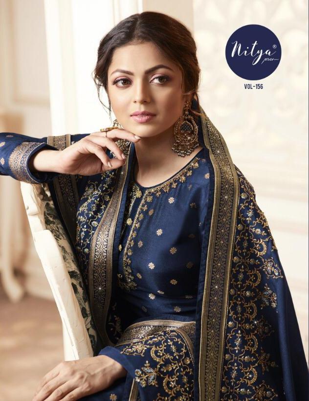 Lt Nitya Vol 156 Dola Silk Designer Party Wear 5601-5605 Series Salwar Suit