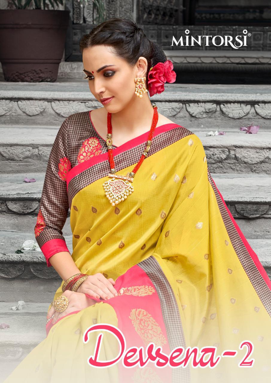 Mintorsi Launch Devsena Vol 2 Shine Silk With Exclusive Print Saree Trader