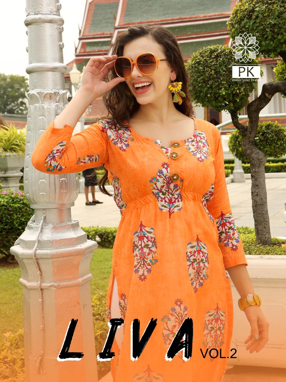 Pk Present Liva Vol 2 Rayon Casual Wear Kurti At Chepest Rate