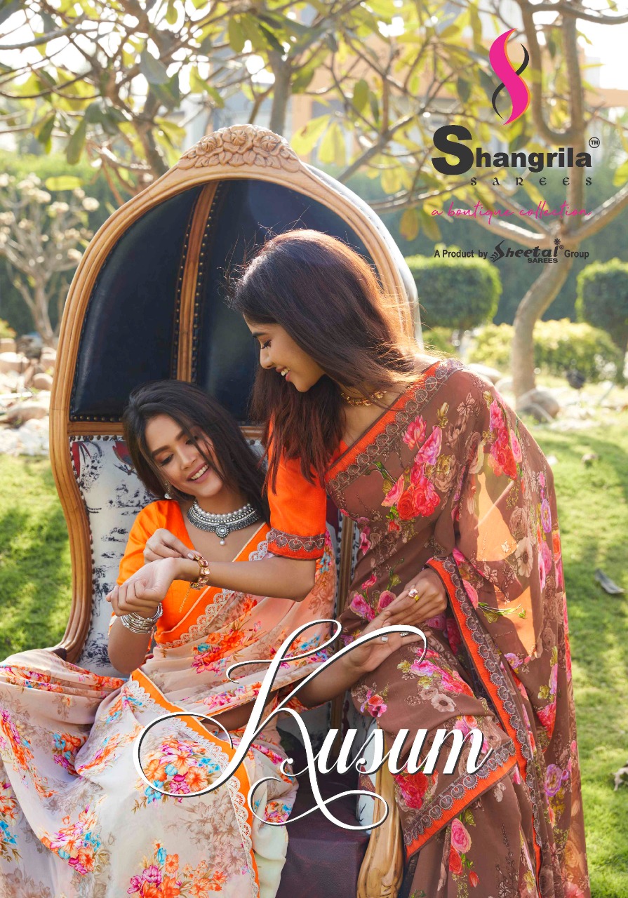 Shangrila Present Kusum Floral Print Exclusive New Design Saree Concept