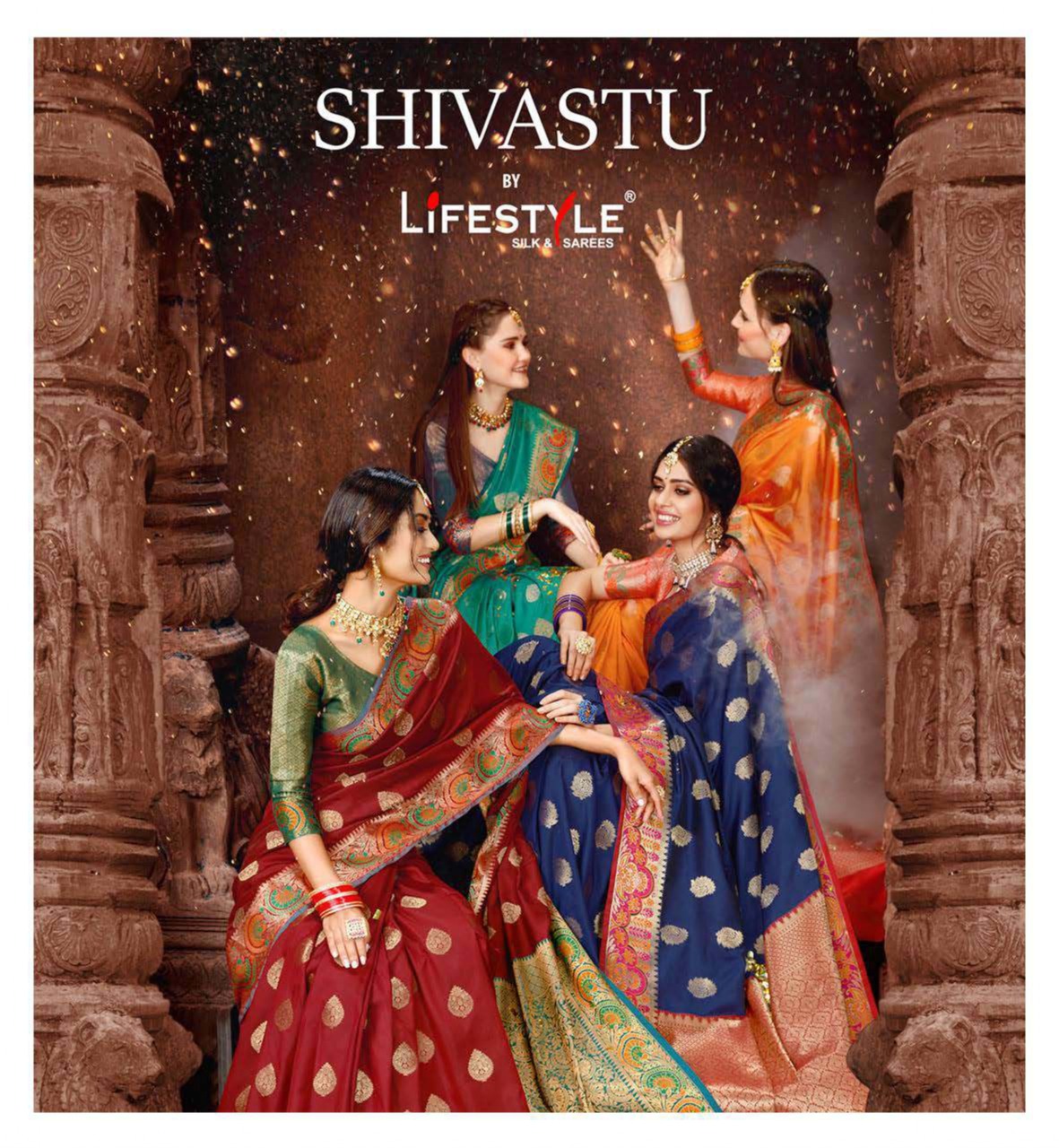 Shivastu Vol 1 By Lifestyle Lichi Silk Heavy Look Branded Saree Wholesaler