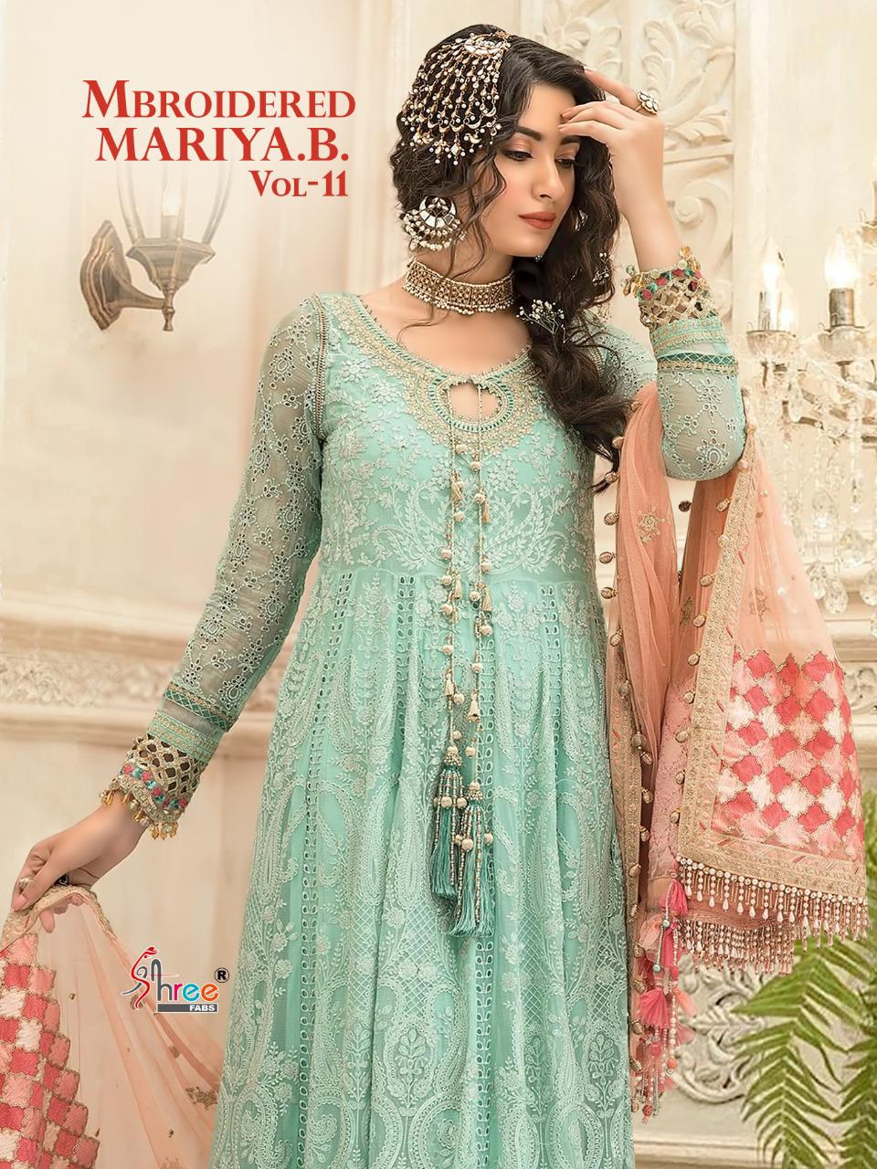 Shree Fab Mbroidered Mariya B Vol 11 Georgette With Embroidery Work Heavy Suit