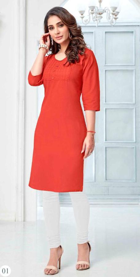 Suryajyoti Aliska Vol 1 Cambric Cotton Formal Wear Kurti Online Shopping