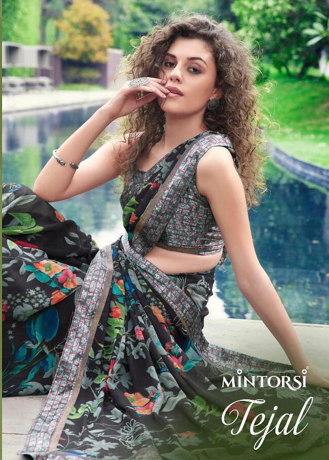 Tejal By Mintorsi Weightless With Satin Printed Saree Collection