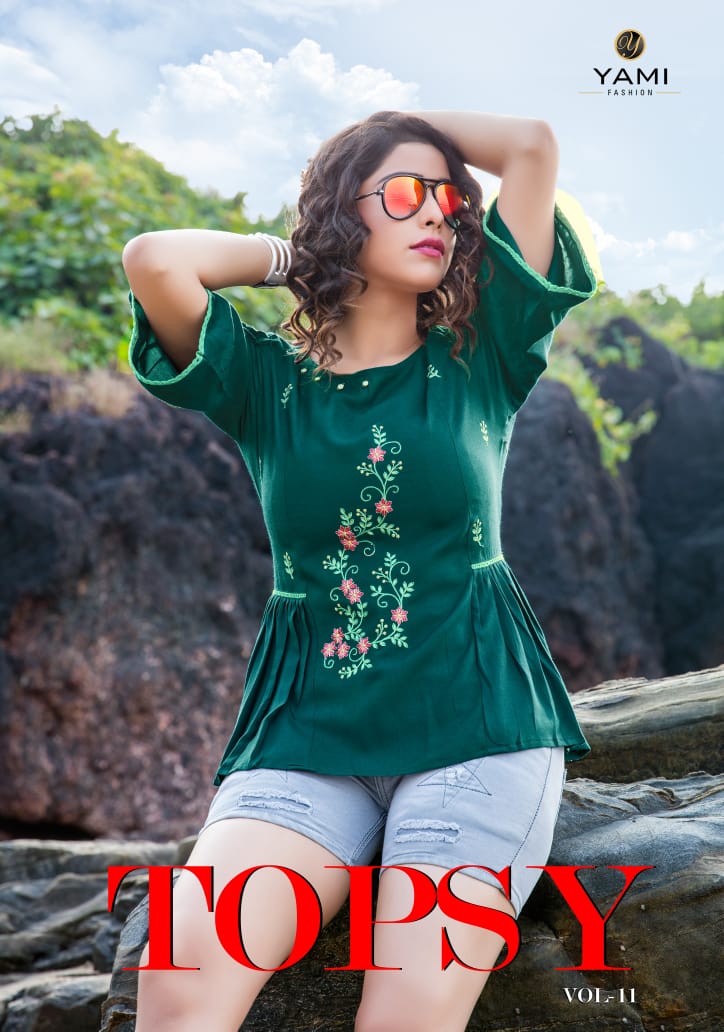 Yami Fashion Launch Topsy Vol 11 Rayon Short Top Catalogs Collection