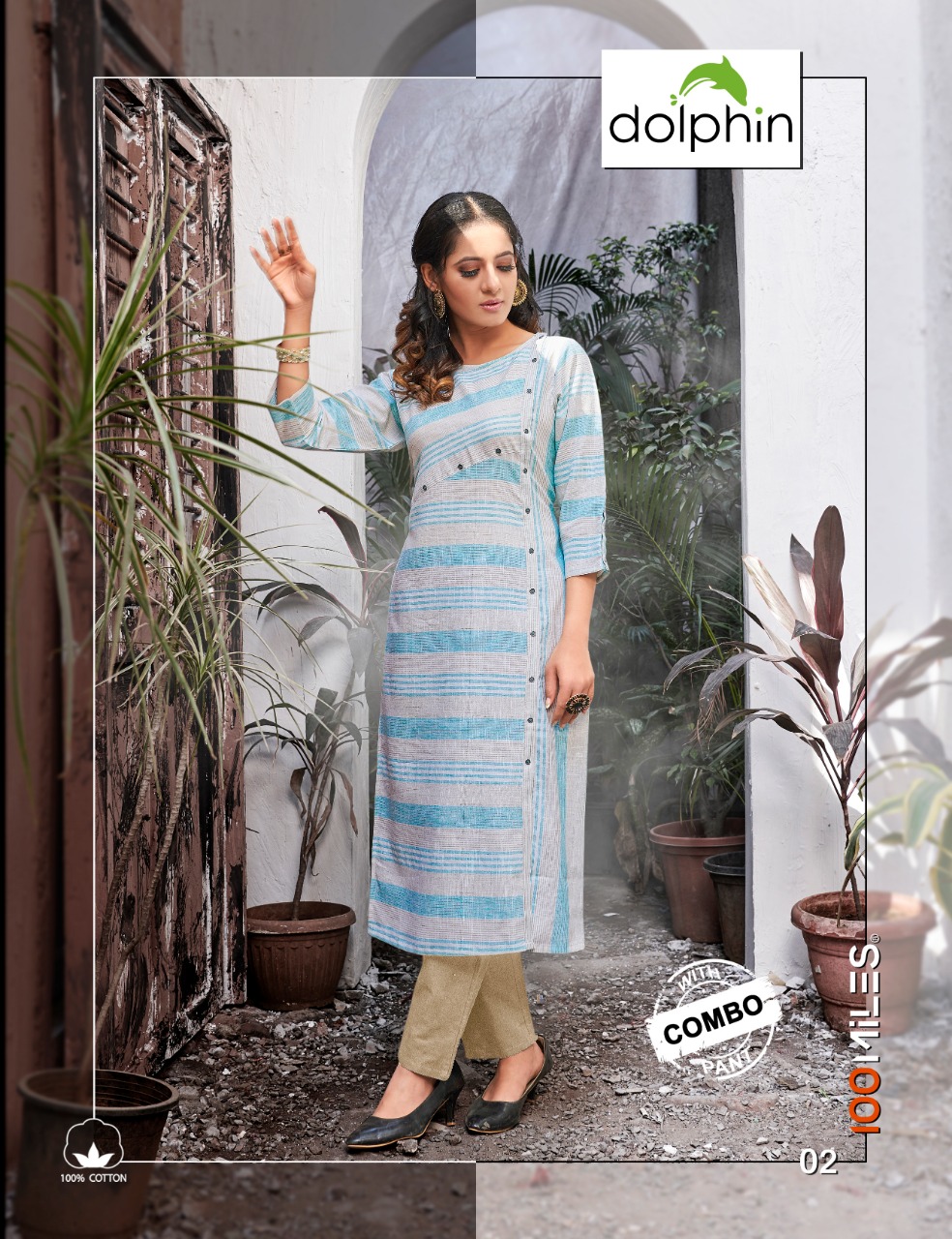 100 Miles Launch Dolphin Pure Cotton Kurti With Combo Pant Exclusive Collection