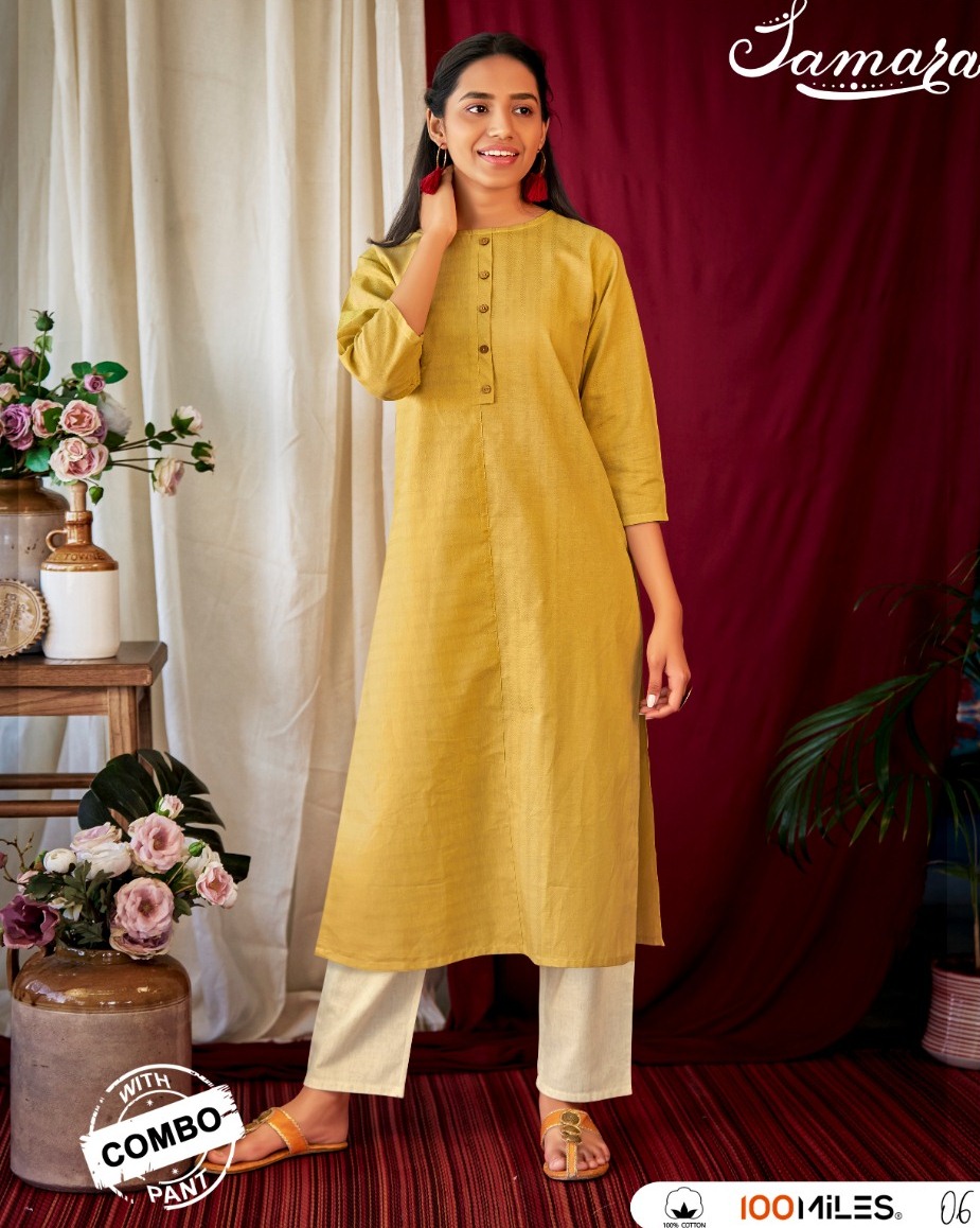 100 Miles Samara Cotton Exclusive Kurti With Combo Pant Concept