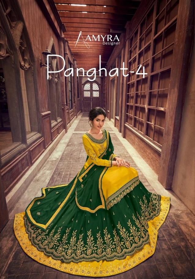 Amyra Panghat Vol 4 Georgette Satin Lehanga Style Bridal Salwar Kameez