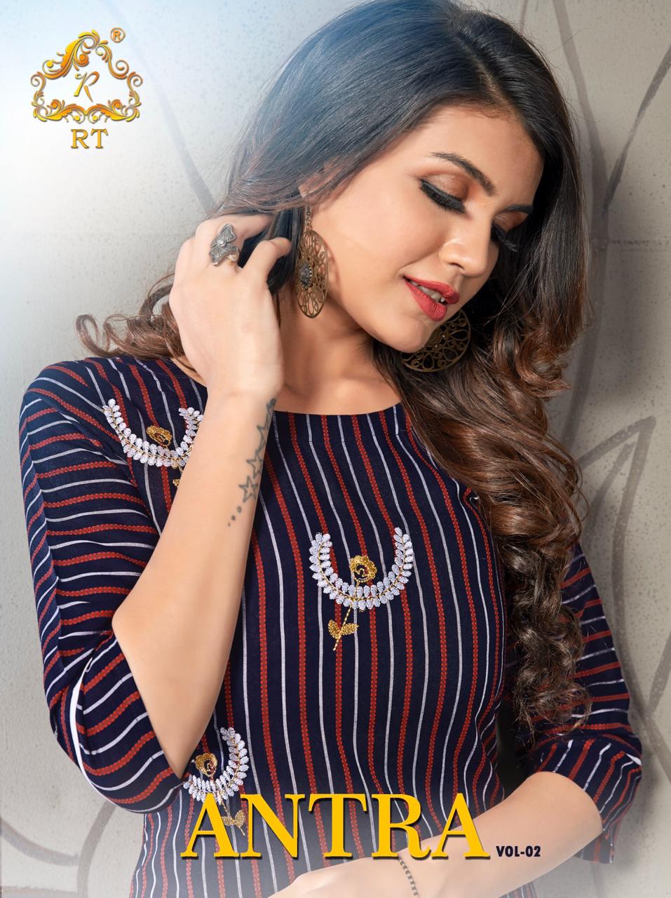 Antra Vol 2 By Rijiya Trends Rayon Weaving Pretty Look Kurti Wholesaler