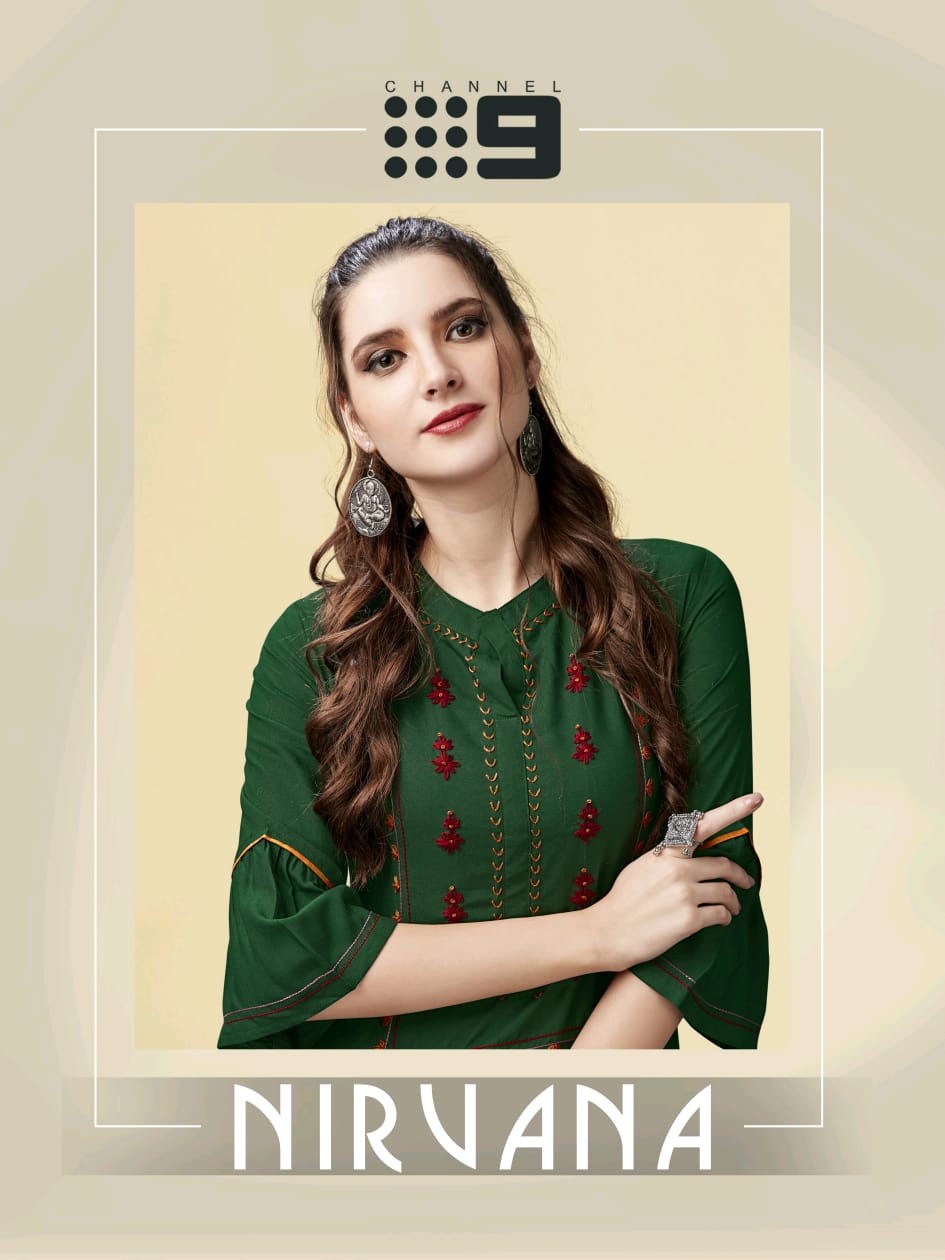 Channel 9 Present Nirvana Rayon With Contrast Kurti With Bottom Set