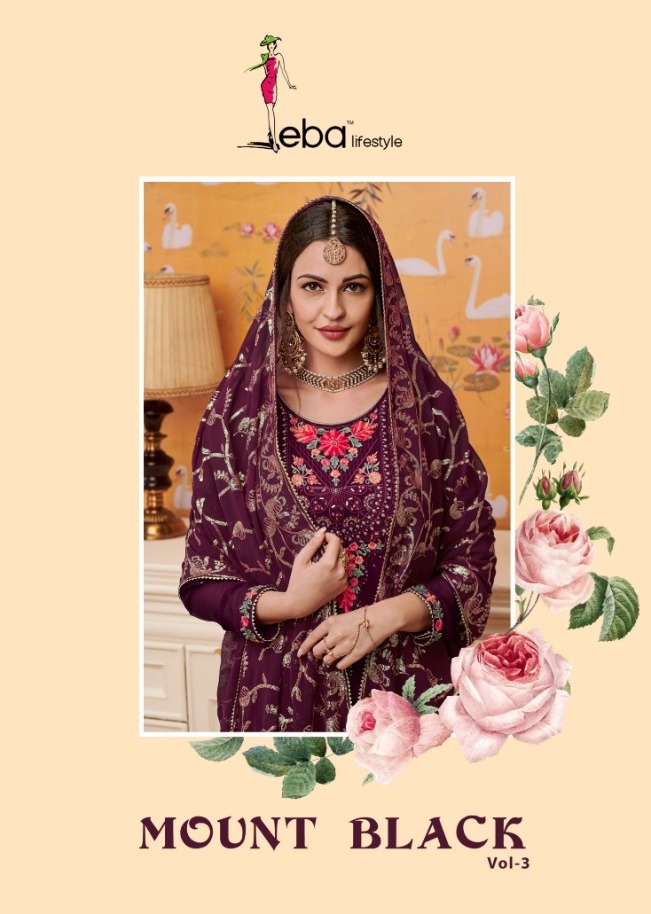 Eba Mount Black Vol 3 Georgette Embroidery Khatli Work Salwar Kameez