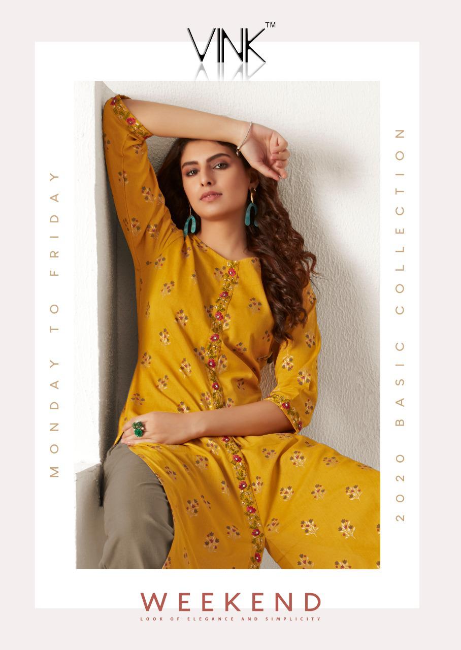 Everyday Fashion By Vink Launch Weekend Cotton Printed Kurti With Pants Collection