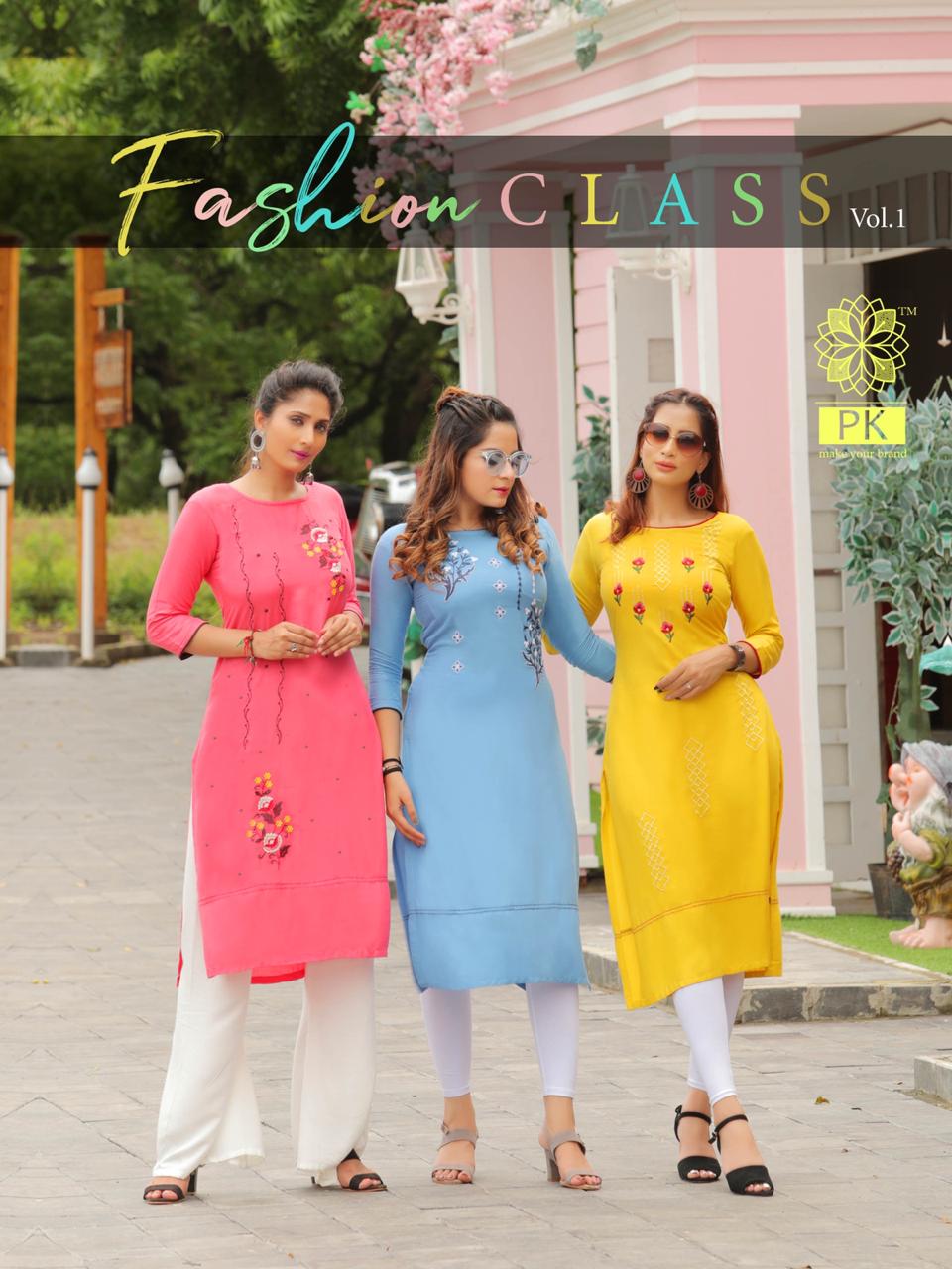 Fashion Class Vol 1 By Pk Aradhna Rayon With Embroidery Work Casual Wear Kurti