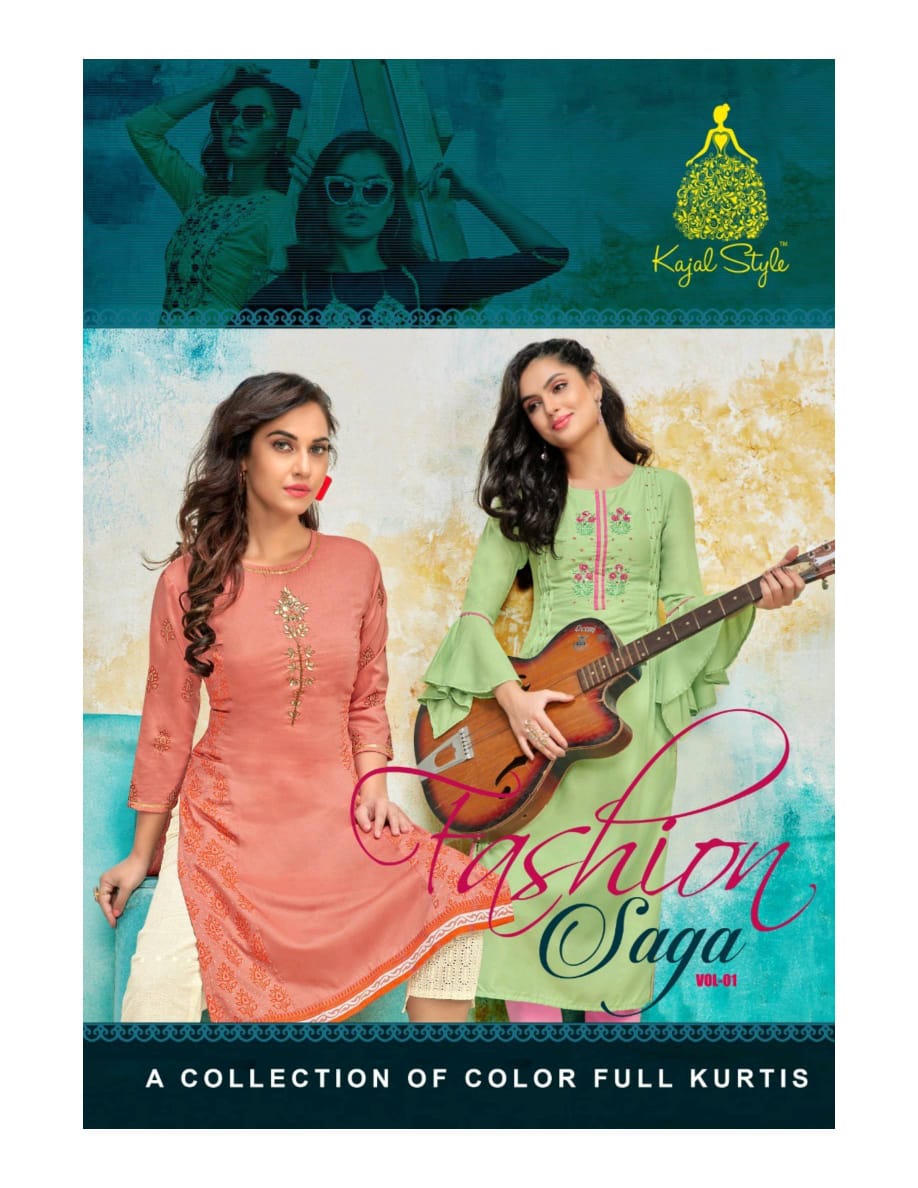 Kajal Style Fashion Saga Vol 1 Muslin With Work Collection Of Colour Full Kurti